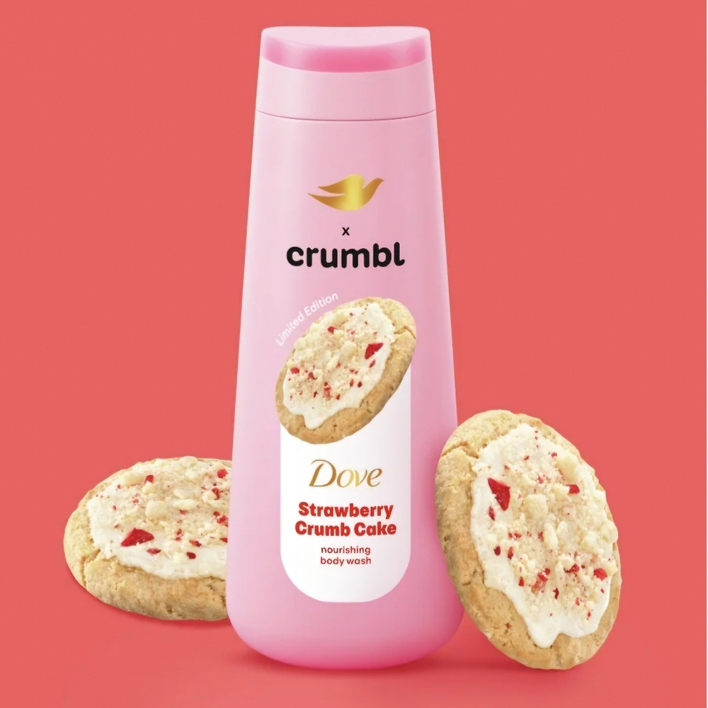 New Limited Edition Dove x Crumbl Strawberry Crumb Cake Nourishing Body Wash!
